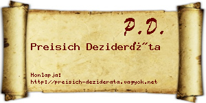 Preisich Dezideráta névjegykártya